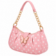 Pink Polka Dot Shoulder Bag for Women's with Butterfly Accent, Gold Chain Strap