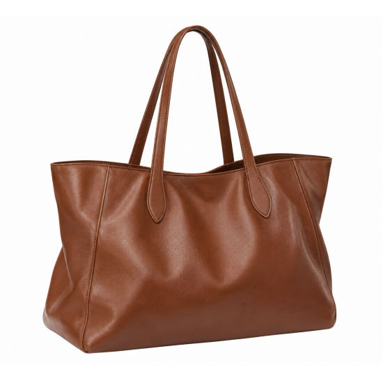 Large Luxury Tote Bag Women's Soft Minimalist Chic Brown