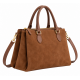 Women's Party Casual Triple Compartment Zipped Women's Suede Leather Shoulder Bags Handbag