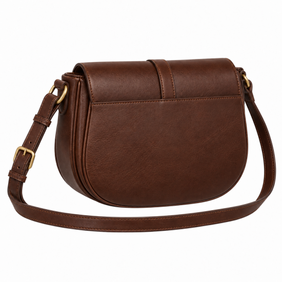 Classic Leather Saddle Crossbody Bag