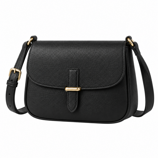 Black Leather Crossbody Bag