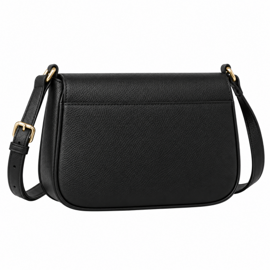 Black Leather Crossbody Bag