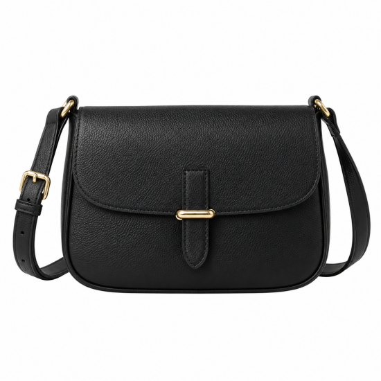 Black Leather Crossbody Bag