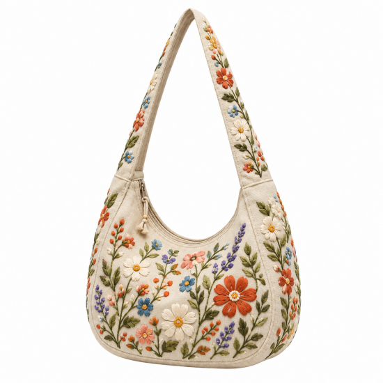 Handmade Embroidered Sling Shoulder Bag