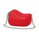 Bright Red Lip Shaped Crossbody Bag with Chain Strap