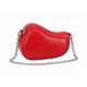 Bright Red Lip Shaped Crossbody Bag with Chain Strap