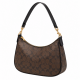 Teri Shoulder Bag in Signature Canvas/Gold/Walnut/Black