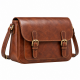 Brown Leather Vintage Satchel Bag for Women's