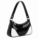 Black and White Patent Monogram Shoulder Bag