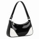 Black and White Patent Monogram Shoulder Bag