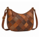 Woven Leather Patchwork Crossbody Bag