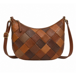 Woven Leather Patchwork Crossbody Bag