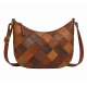 Woven Leather Patchwork Crossbody Bag