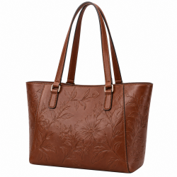 Leather Floral Tote Shoulder Bag for Women's
