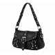 Gothic Style Studded Punk Skull Purse for Women's Crossbody Shoulder Bag Black