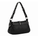 Gothic Style Studded Punk Skull Purse for Women's Crossbody Shoulder Bag Black