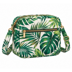 Tropical Leaf Print Mini Crossbody Bag for Women's