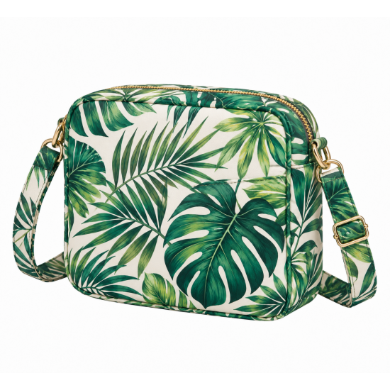 Tropical Leaf Print Mini Crossbody Bag for Women's