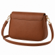 Brown Shoulder Bag for Women's Faux Leather Small Detachable Strap Magnetic Flap
