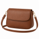 Brown Shoulder Bag for Women's Faux Leather Small Detachable Strap Magnetic Flap