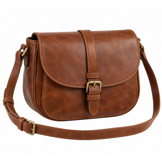 Brown Leather Vintage Crossbody Shoulder Bag for Women's