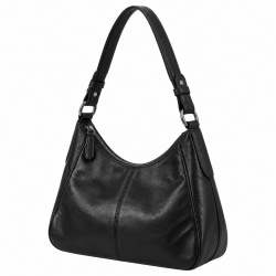 Black Leather Vintage Shoulder Bag for Women's