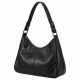 Black Leather Vintage Shoulder Bag for Women's