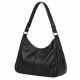 Black Leather Vintage Shoulder Bag for Women's