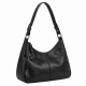 Black Leather Vintage Shoulder Bag for Women's