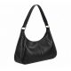 Black Leather Vintage Shoulder Bag for Women's