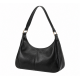 Black Leather Vintage Shoulder Bag for Women's