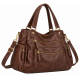 Handbag Leather Embroidered Multiple Compartment Shoulder Bag