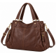 Handbag Leather Embroidered Multiple Compartment Shoulder Bag