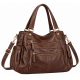 Handbag Leather Embroidered Multiple Compartment Shoulder Bag
