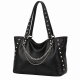 Studded Chain Tote Black