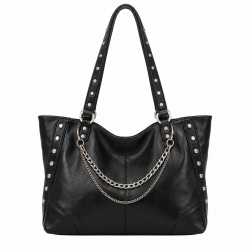 Studded Chain Tote Black