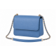 Blue Classic Box Flap Crossbody Bag with Chain Strap for Women's
