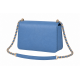 Blue Classic Box Flap Crossbody Bag with Chain Strap for Women's