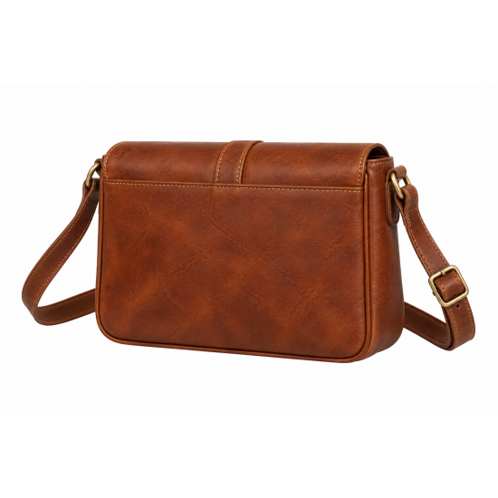 Brown Leather Vintage Crossbody Shoulder Handbag for Women's