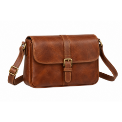 Brown Leather Vintage Crossbody Shoulder Handbag for Women's