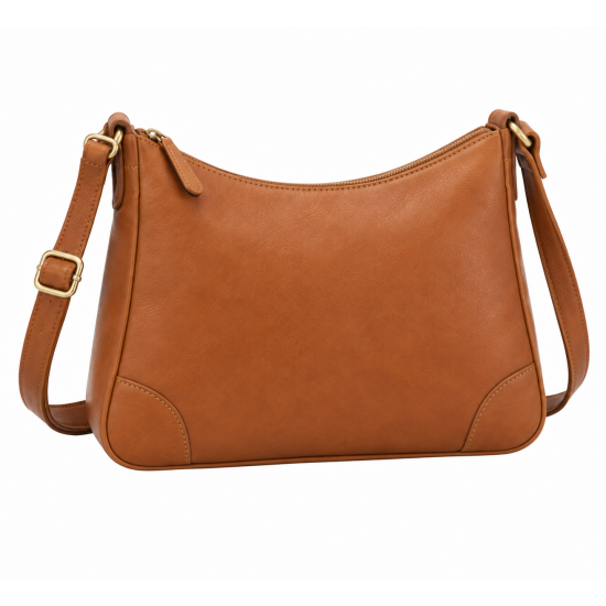 Roma Women's Concealment Genuine Leather Crossbody Handbag Zip Closure