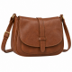 Women's Brown Leather Crossbody Bag One Size
