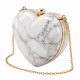 Luxury Handheld Clutch Evening Crossbody Handbag Marble Heart Shape Prom Purse
