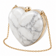 Luxury Handheld Clutch Evening Crossbody Handbag Marble Heart Shape Prom Purse
