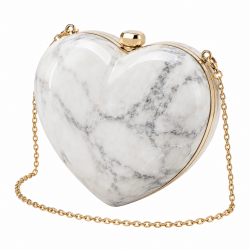 Luxury Handheld Clutch Evening Crossbody Handbag Marble Heart Shape Prom Purse