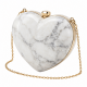 Luxury Handheld Clutch Evening Crossbody Handbag Marble Heart Shape Prom Purse