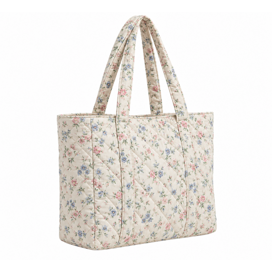 Quilted Cotton Floral Tote Bag for Women's