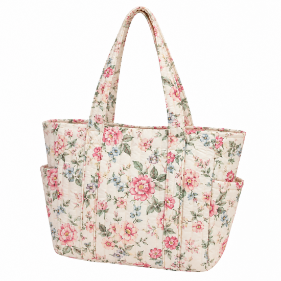 Quilted Cotton Floral Tote Bag for Women's