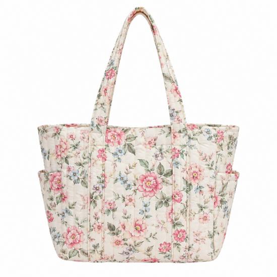 Quilted Cotton Floral Tote Bag for Women's