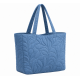 Blue Quilted Handmade Floral Tote Shoulder Bag for Women's